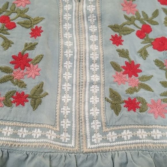 BOHO chic vintage look EMBROIDERED sleeveless top, size Medium - Picture 12 of 16